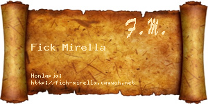 Fick Mirella névjegykártya